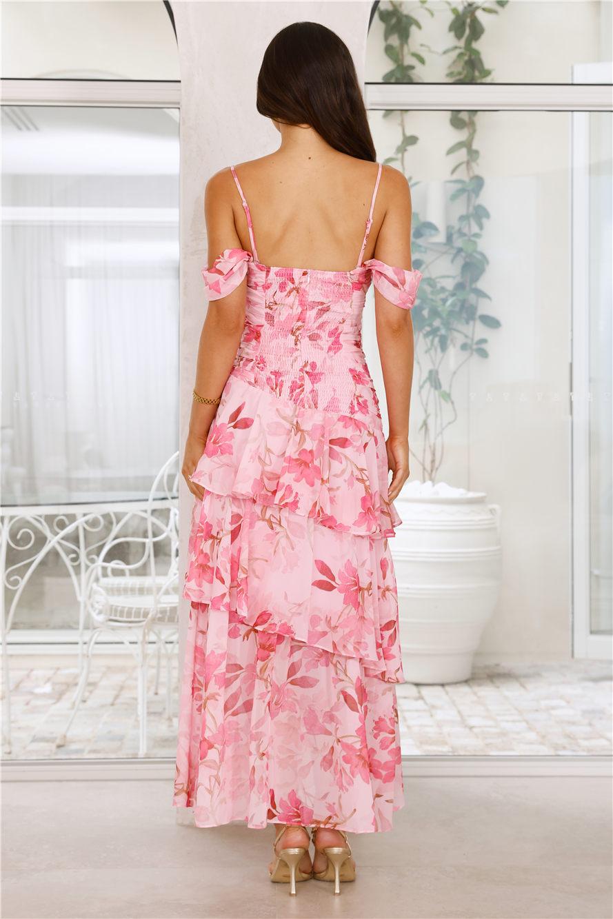 Glimmering Grace Maxi Dress Pink Product Image