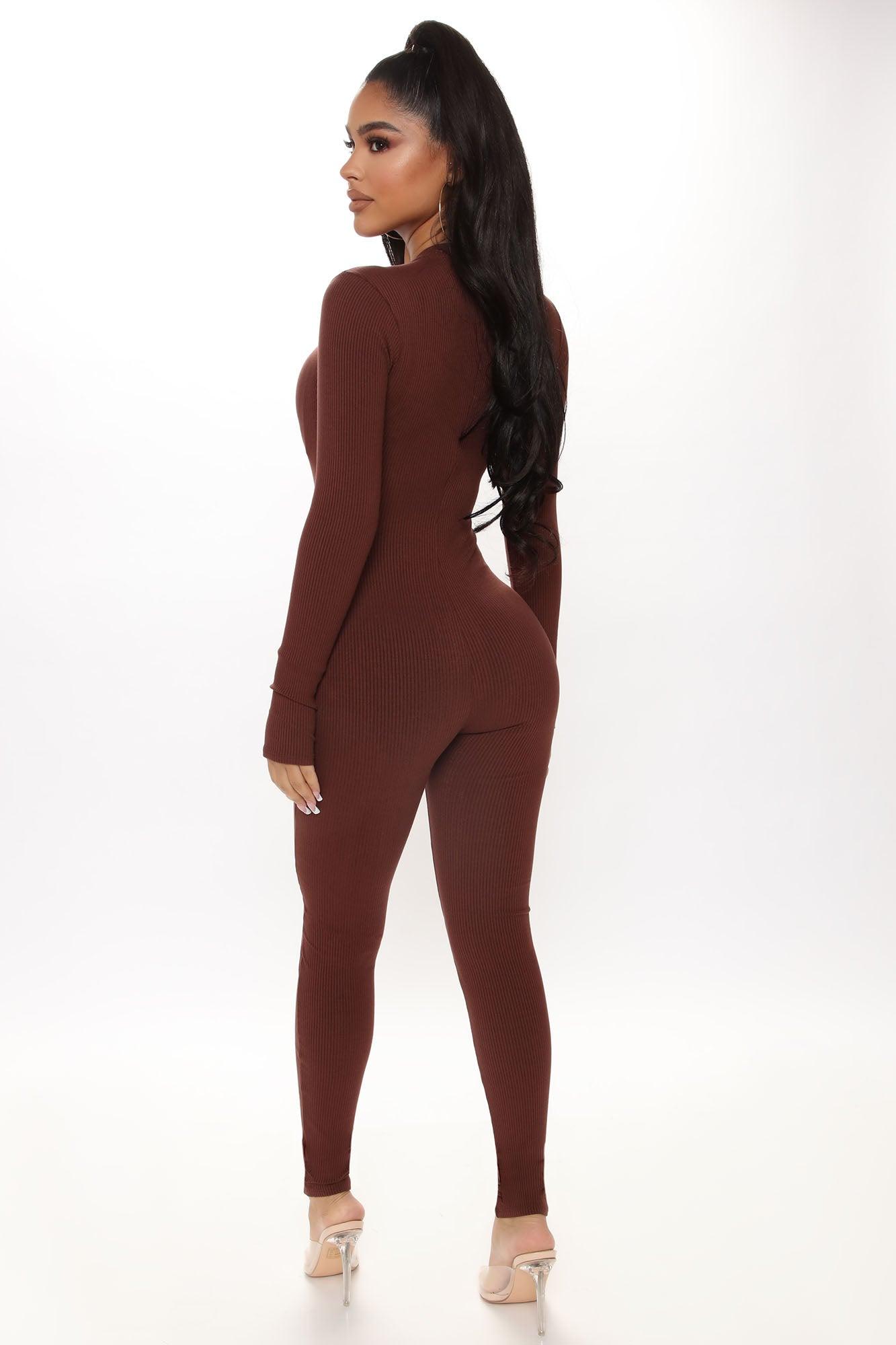 Maribel Snatched Jumpsuit - Chestnut Product Image