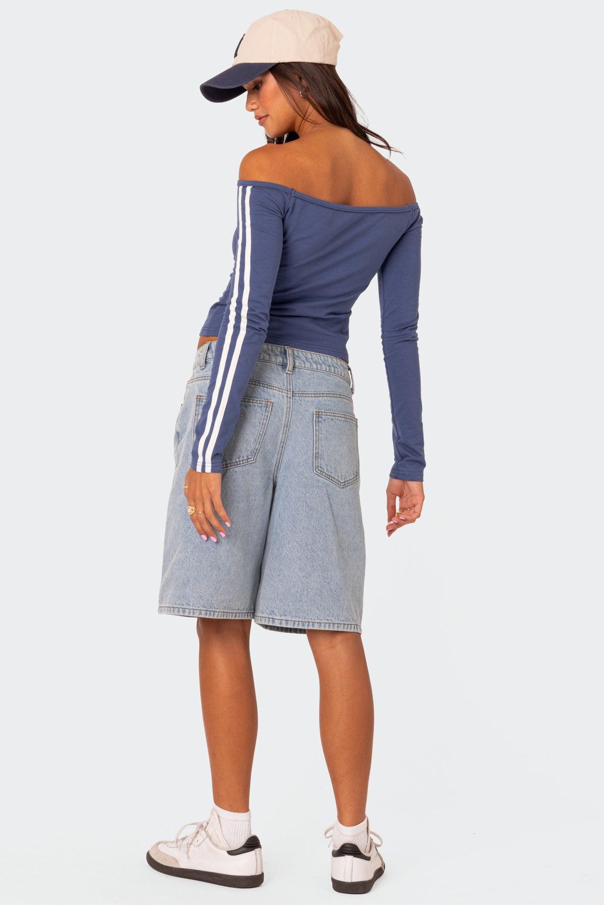 90'S Off Shoulder Long Sleeve T Shirt Product Image