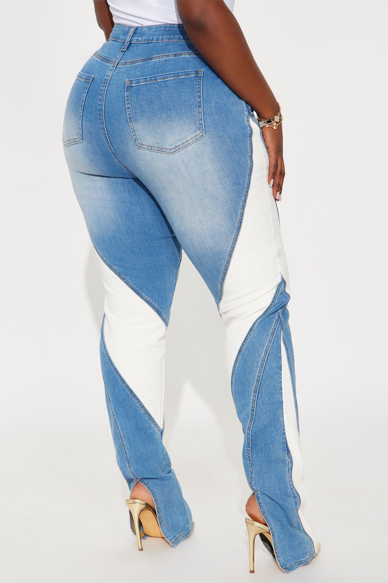 Tall Stepping Up Split Hem Skinny Jeans - Medium Wash Female Product Image