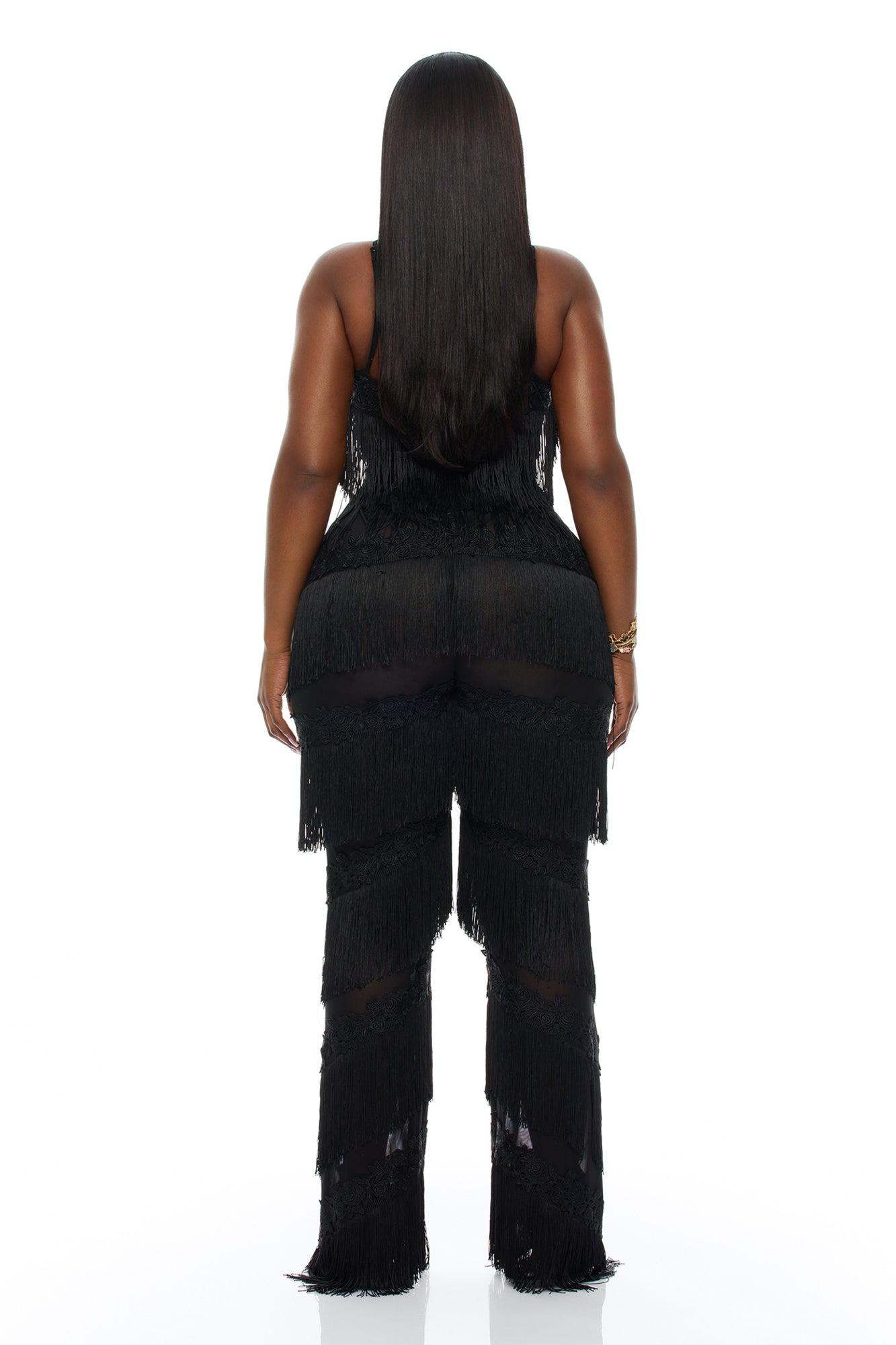 Lillie Fringe Jumpsuit - Black Female Product Image