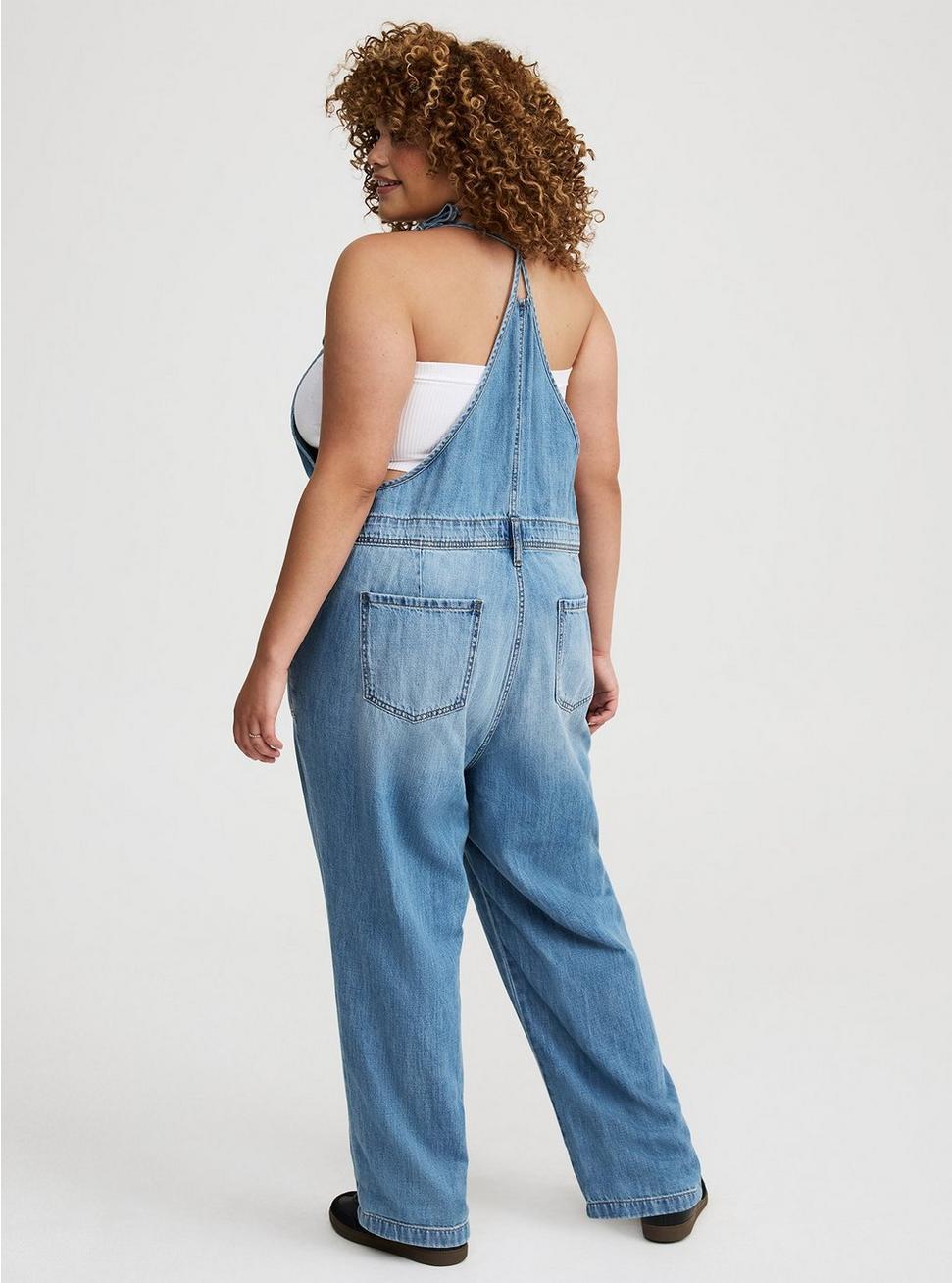 Button Front Denim Overall Product Image