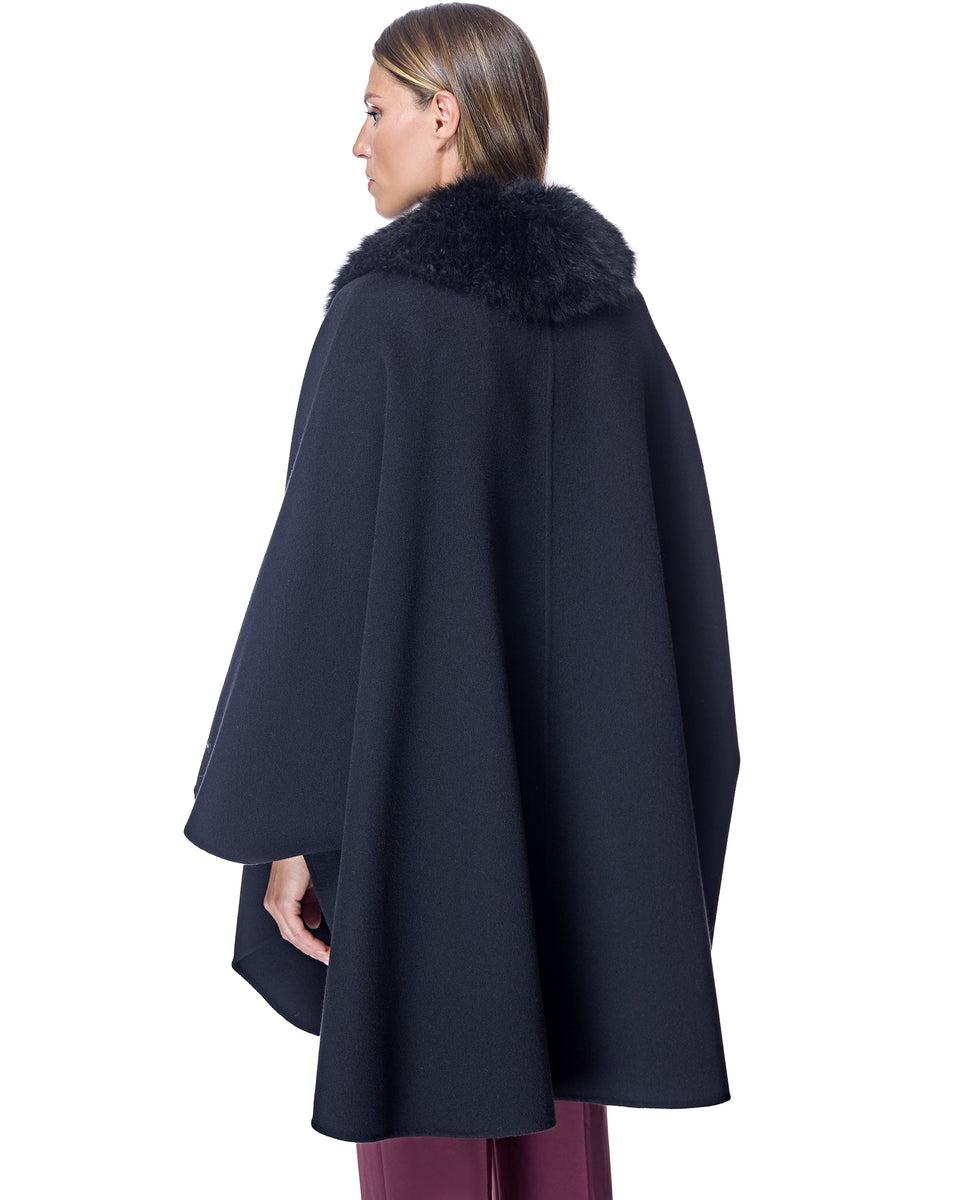 Loro Piana Cashmere Blend Cape with Cashmere Goat Collar Product Image