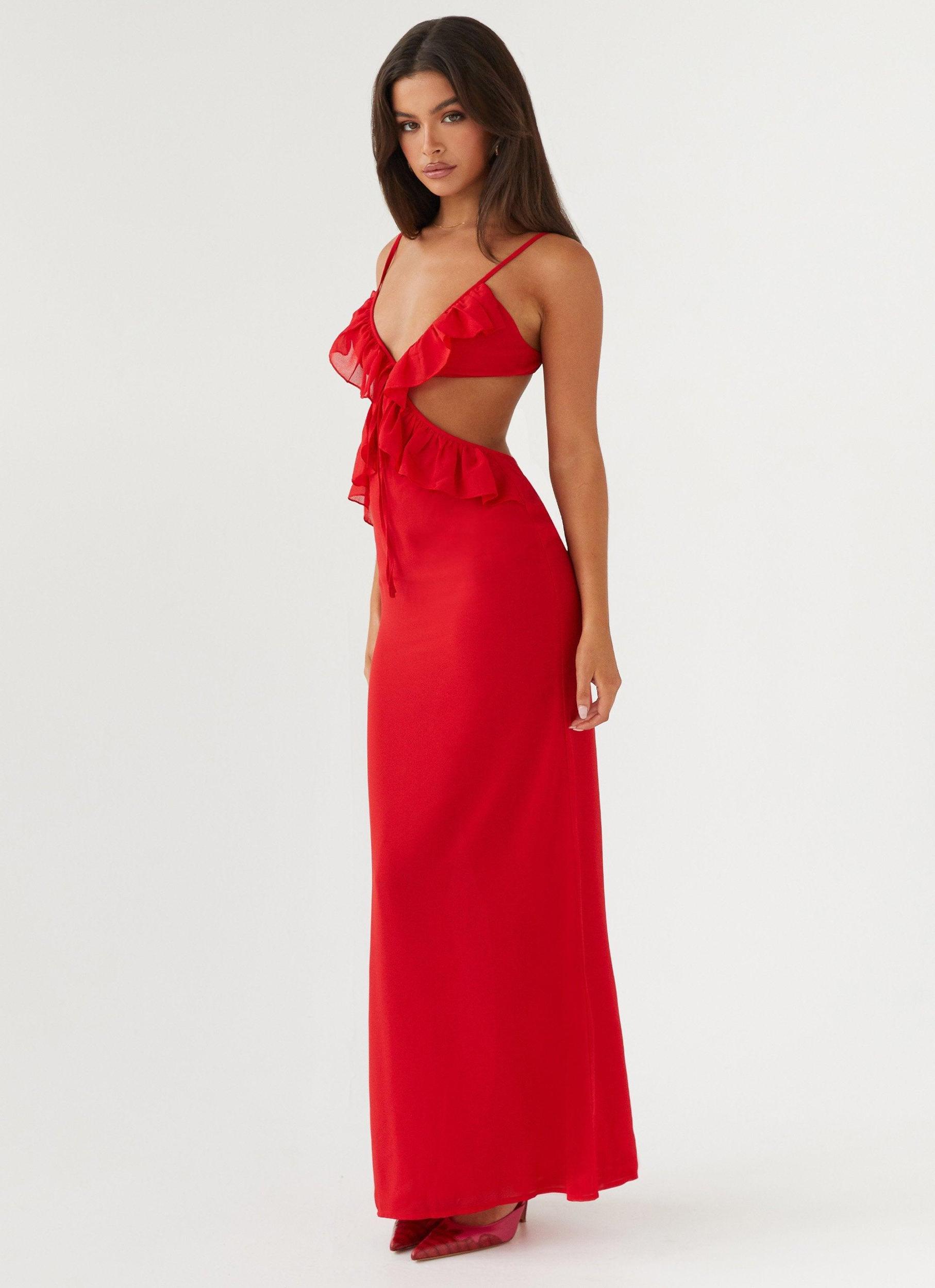 Klara Cut Out Maxi Dress - Red Product Image