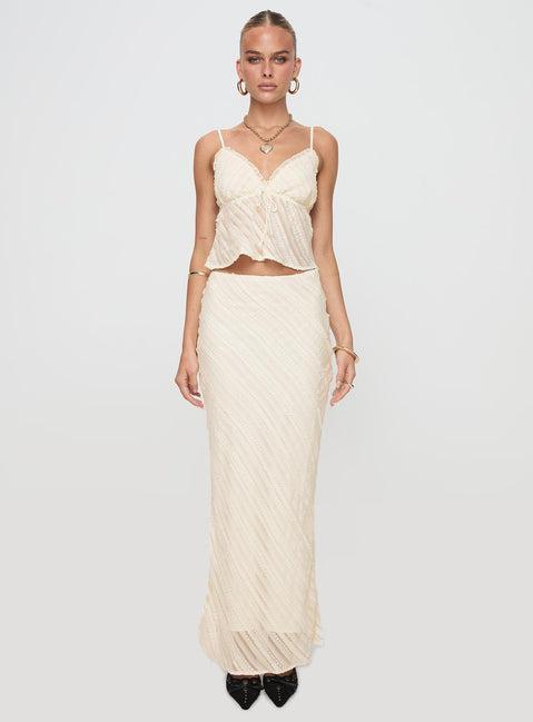 Jacintha Maxi Skirt Cream Product Image