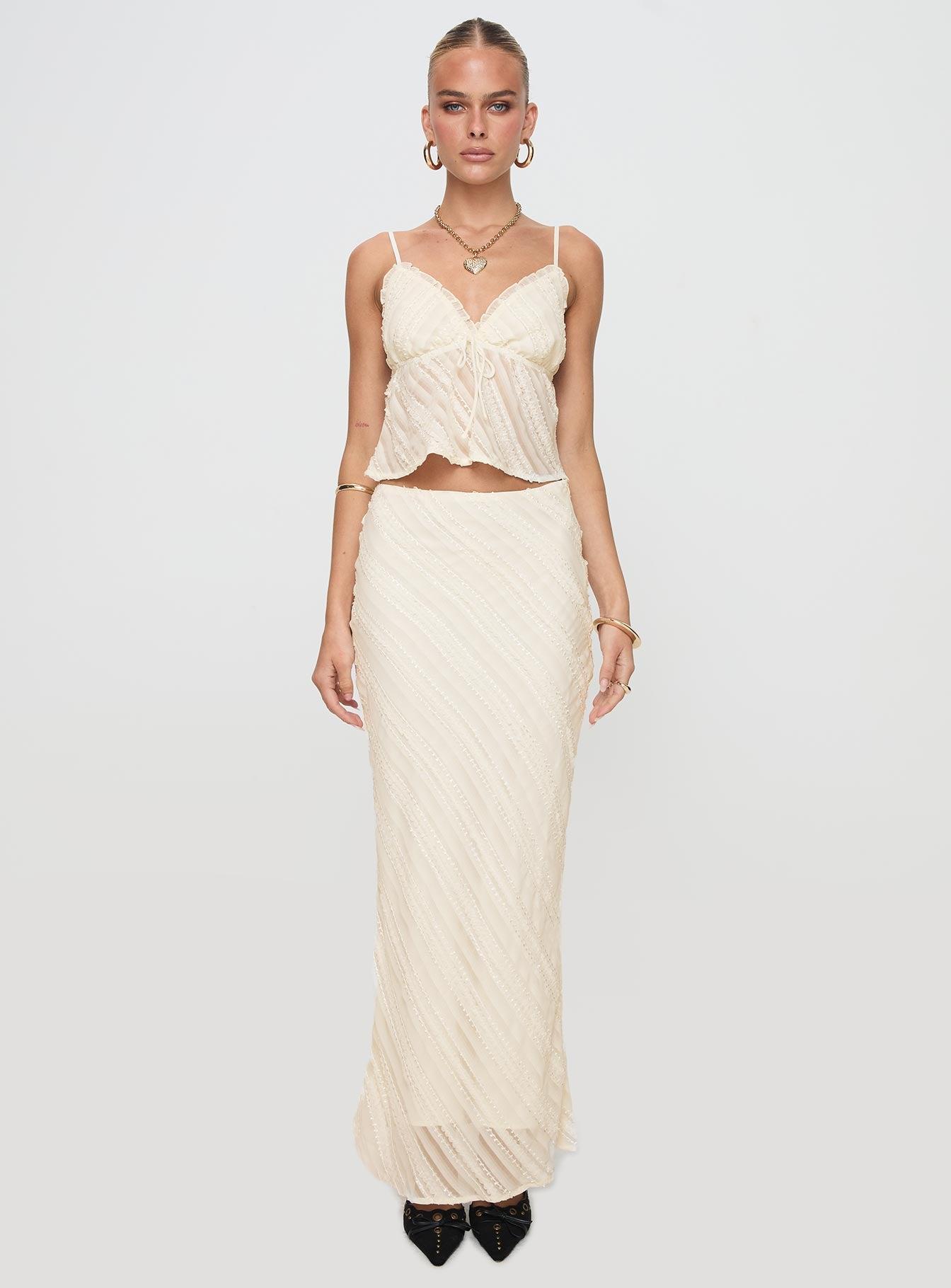 Jacintha Maxi Skirt Cream Product Image