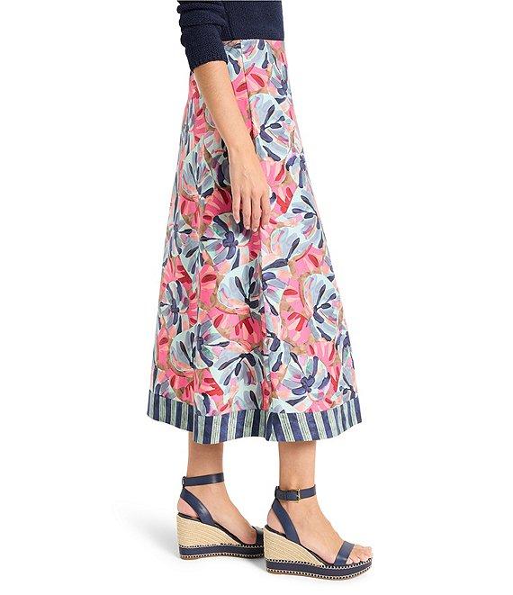 NIC + ZOE Woven Firework Foliage A-Line Midi Skirt Product Image