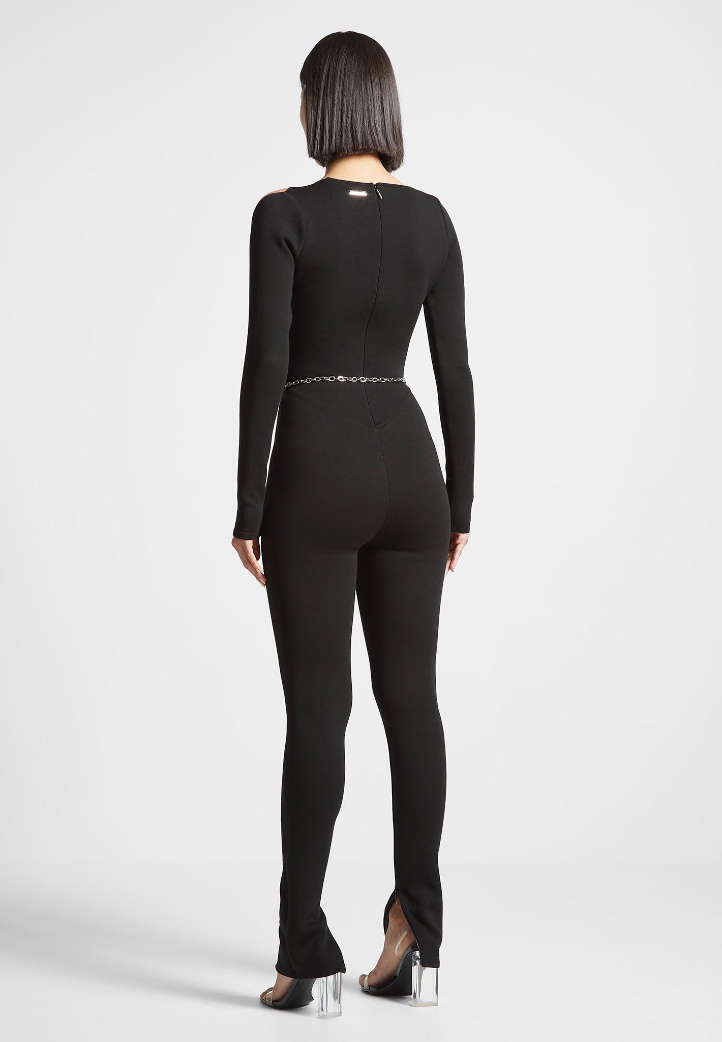 Eiffel Chain Detail Jumpsuit - Black Female Product Image