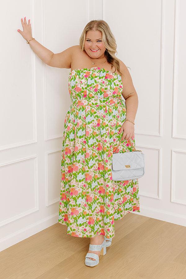 Dreaming Of Dahlias Floral Maxi Dress Curves Product Image