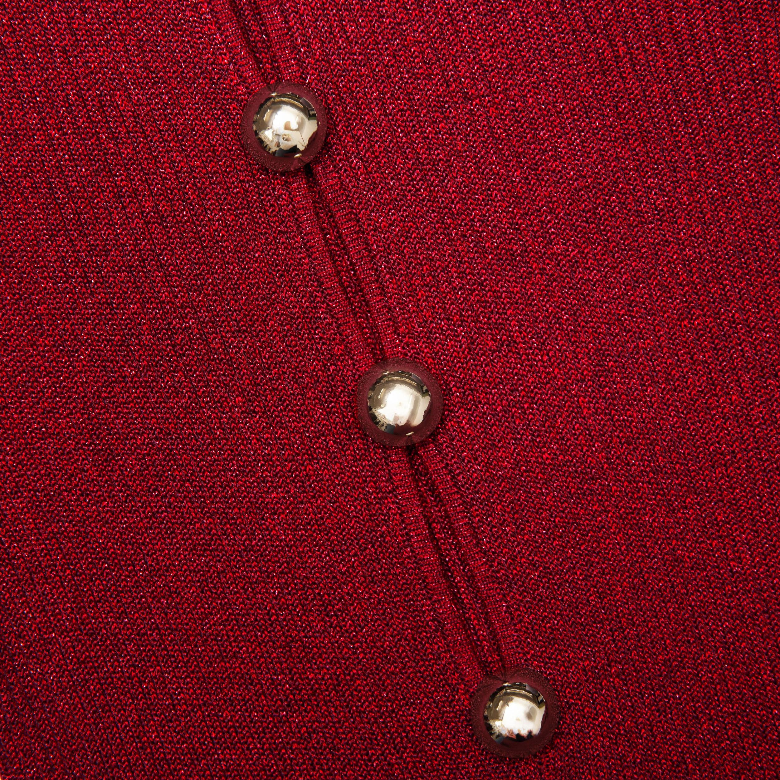 Red Lurex Knit Maxi Dress Product Image