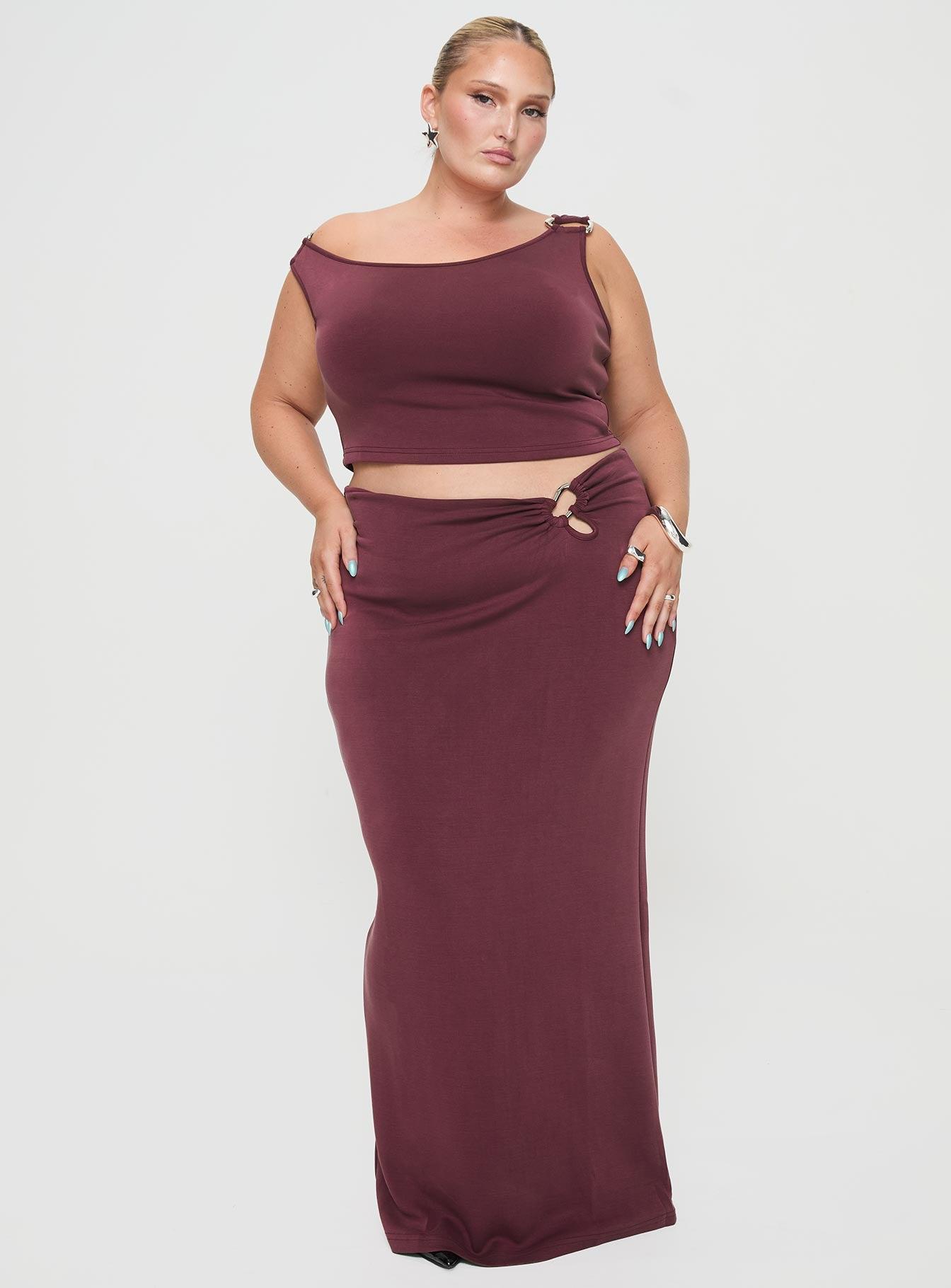 Whiley Maxi Skirt Mauve Curve Product Image