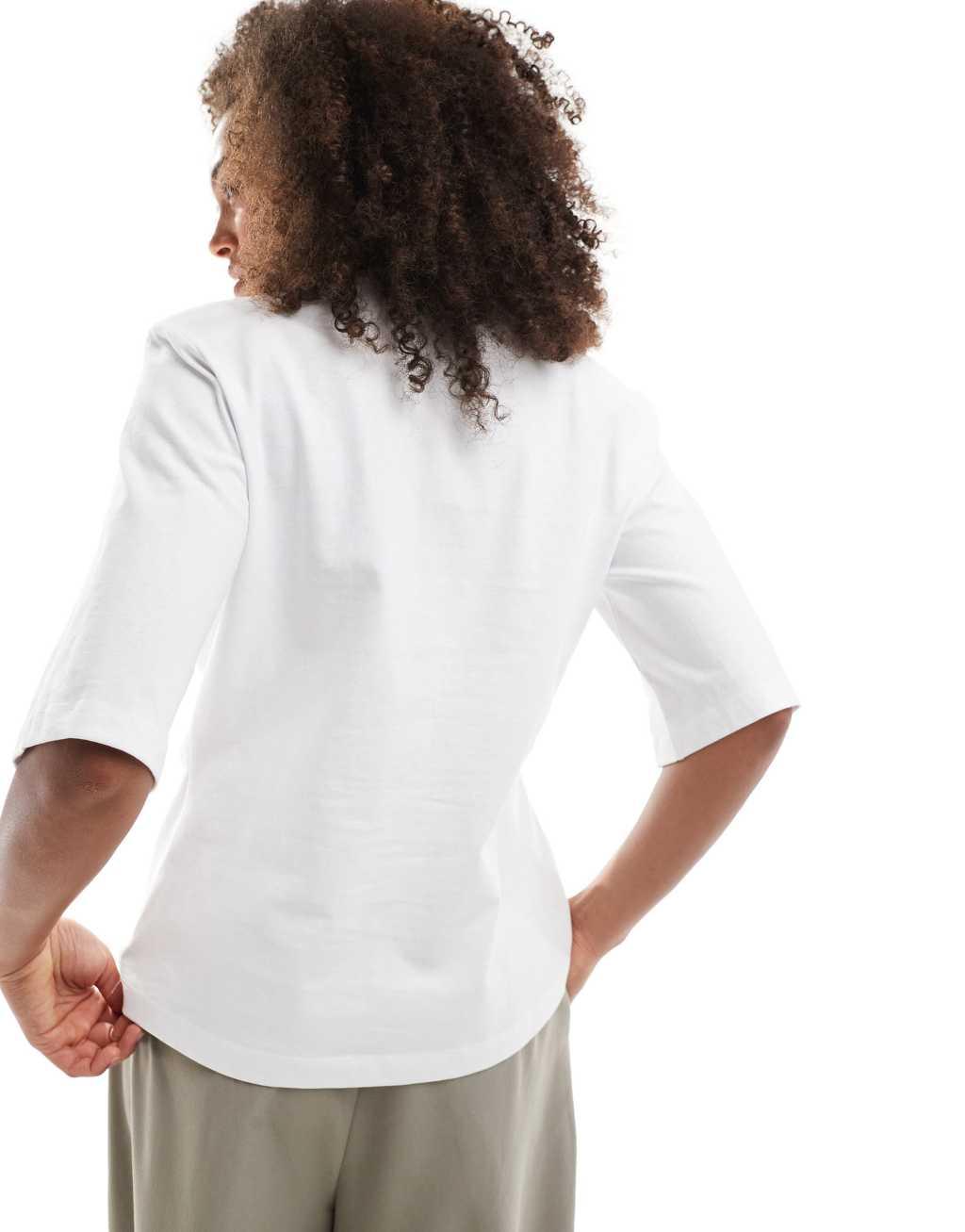 ASOS DESIGN twist detail oversized T-shirt in white Product Image