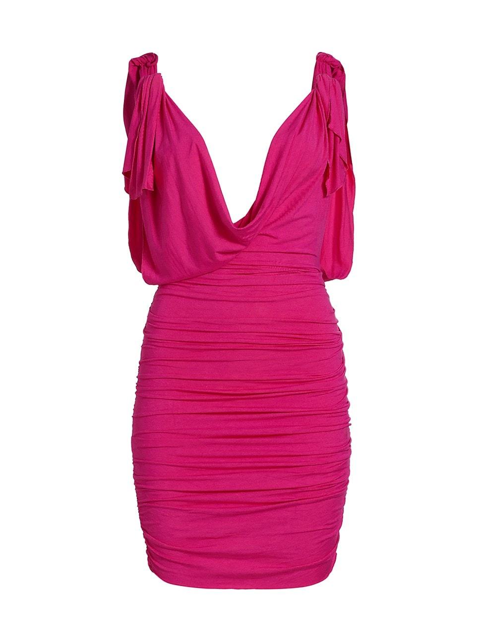 Womens Jersey Draped V-Neck Minidress Product Image
