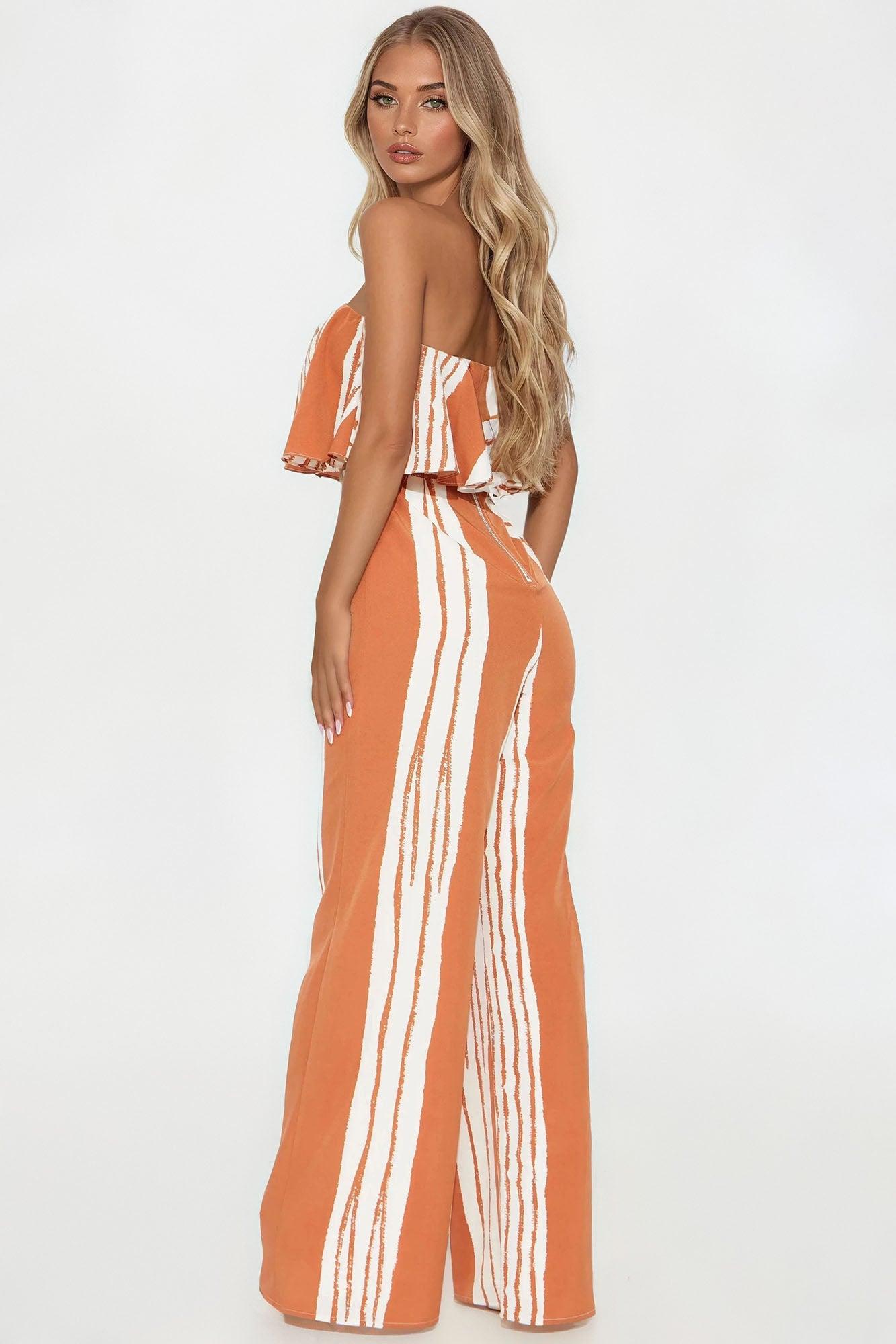 Santorini Crush Jumpsuit - Rust/combo Female Product Image