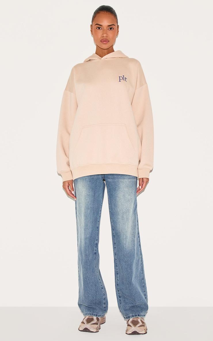  PRETTYLITTLETHING Cream Oversized Hoodie Product Image