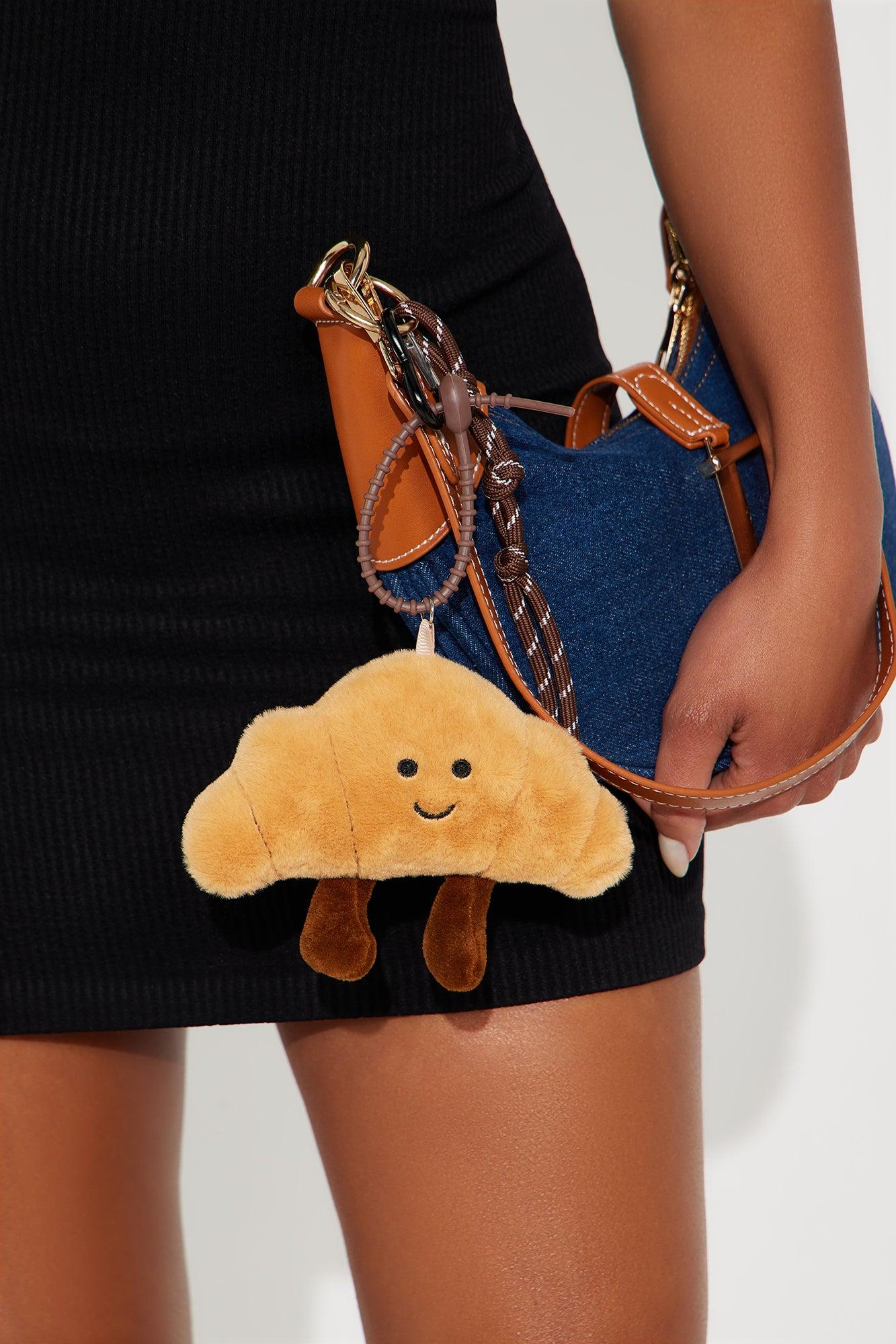 Le Croissant Plush Handbag Charm - Brown/combo Female Product Image