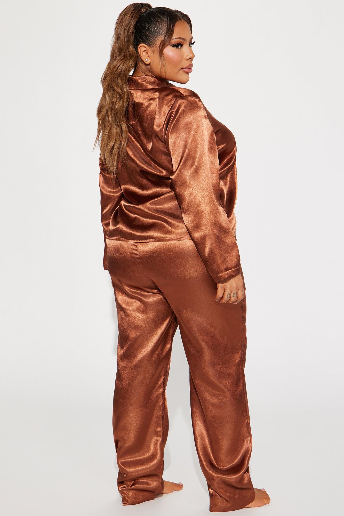 Pillow Fight Satin PJ Pant Set - Copper Product Image
