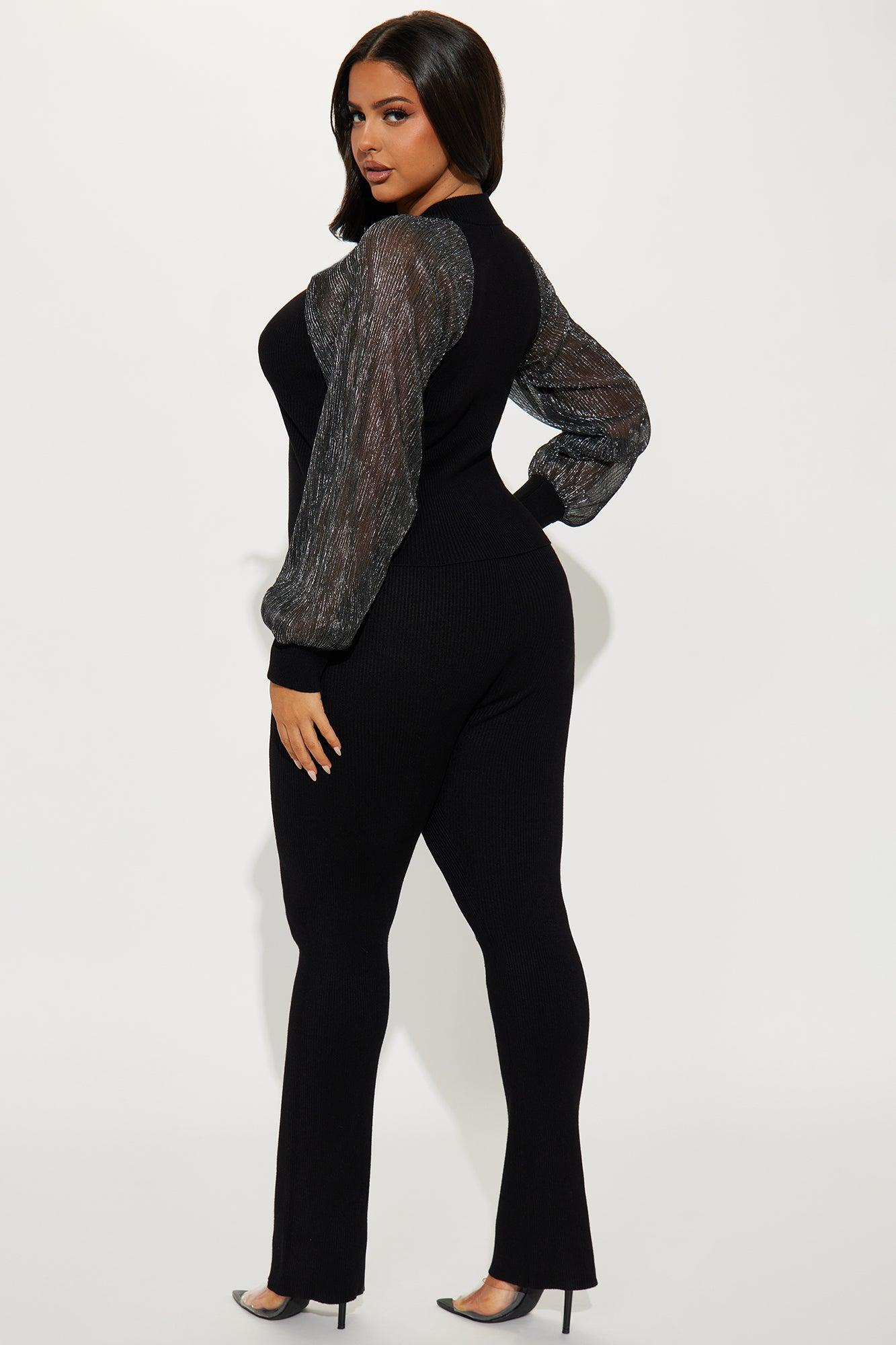 Perfect Party Sweater Pant Set - Black Product Image