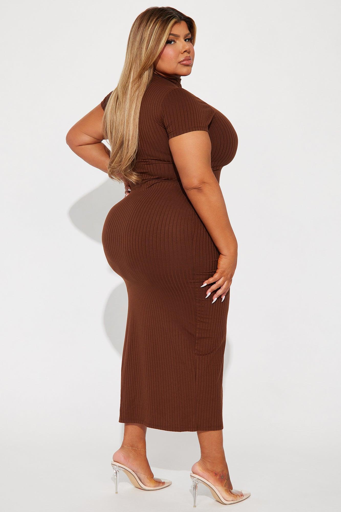 Karissa Ribbed Maxi Dress - Brown Product Image