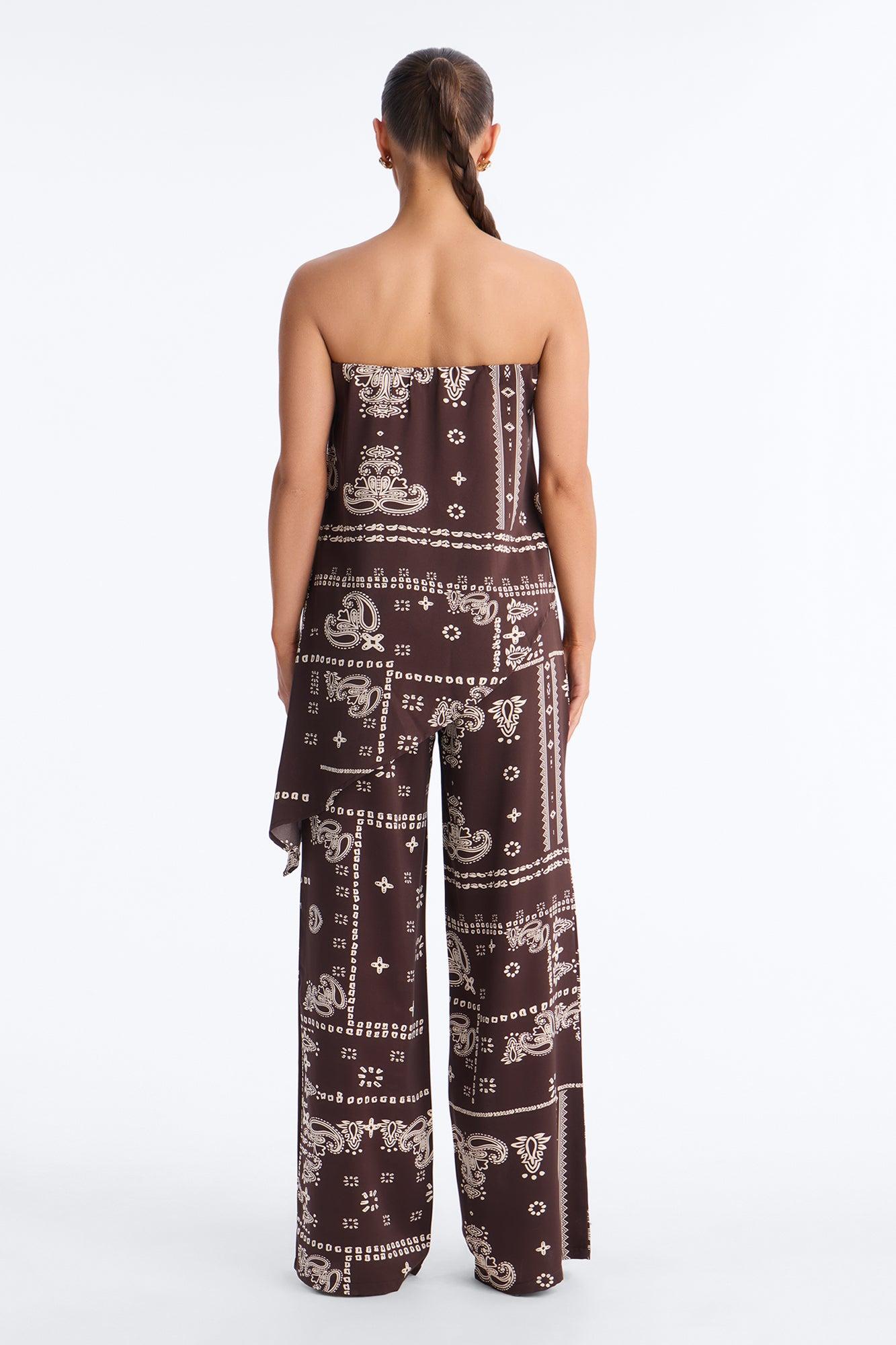 Perfect Instincts Bandana Pant Set - Brown Female Product Image