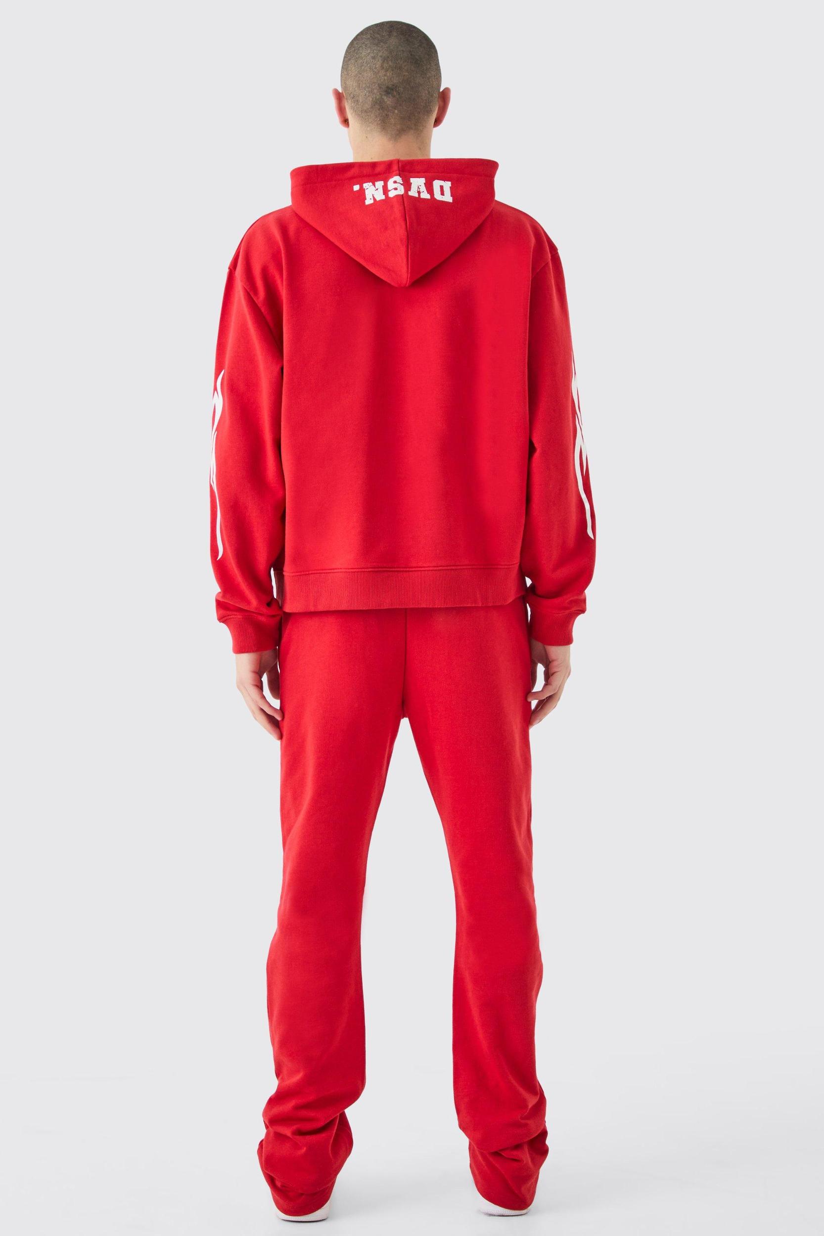 Oversized Boxy Worldwide Varsity Hooded Tracksuit | boohooMAN USA Product Image