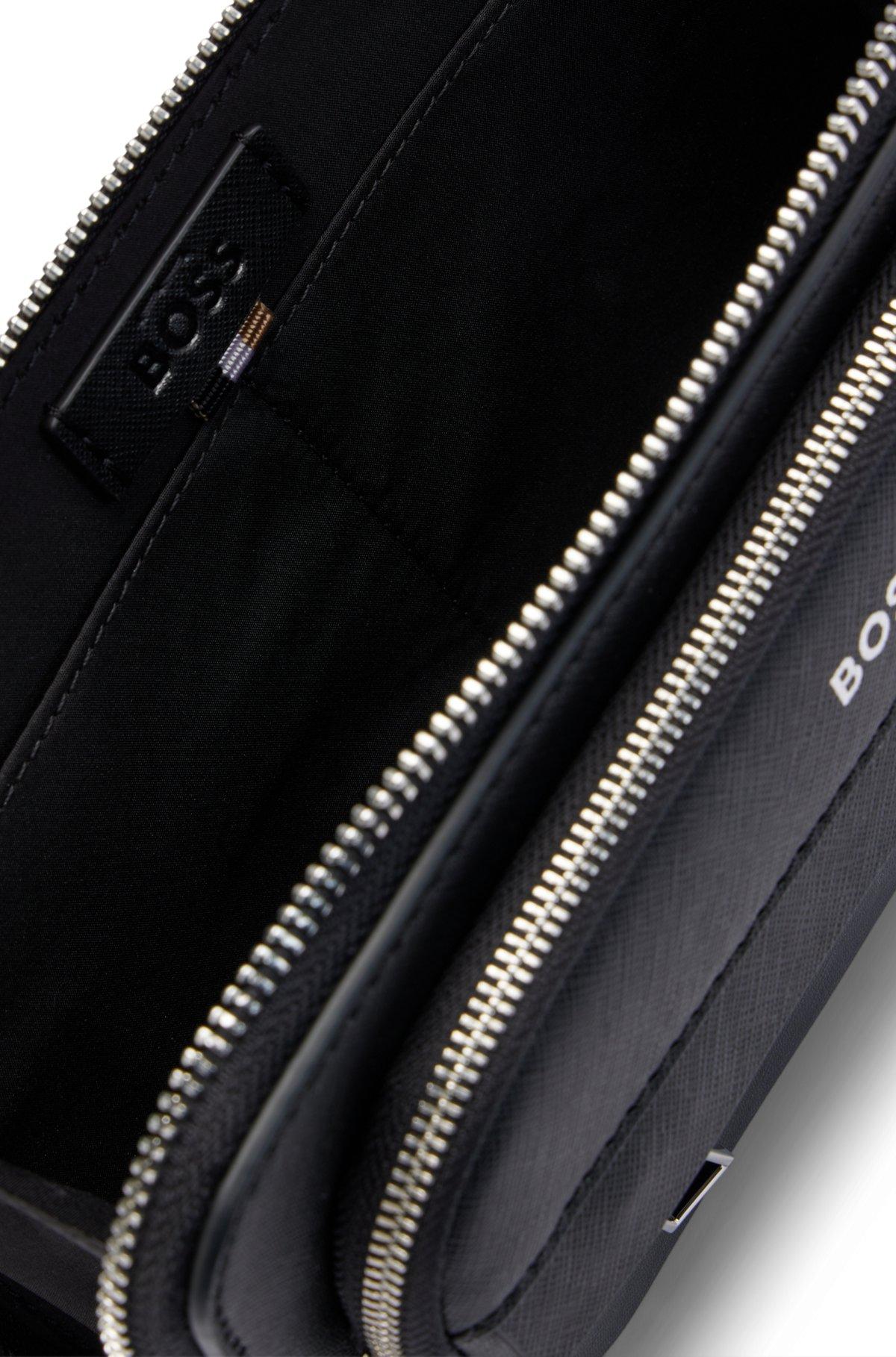 BOSS - Structured crossbody bag with branded trims - Black Product Image