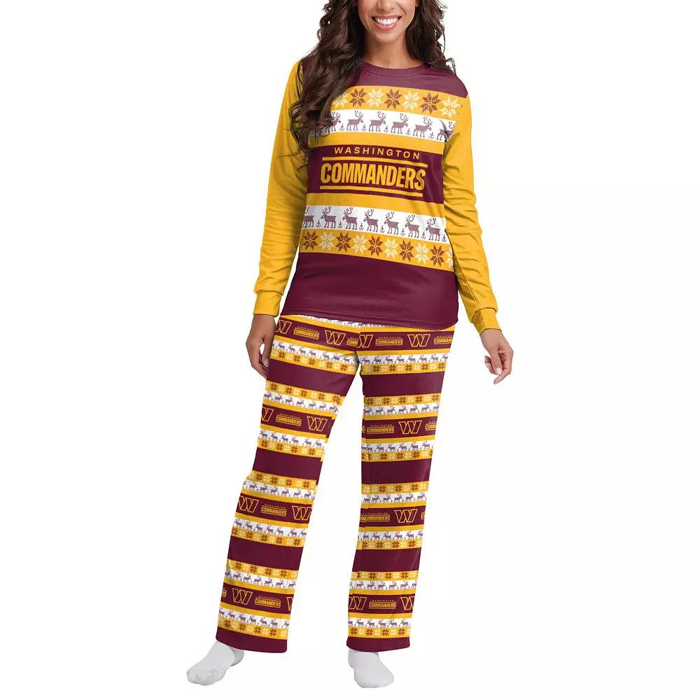Women's FOCO Burgundy Washington Commanders Team Ugly Pajamas Set, Size: XL, Wft Med Re Product Image