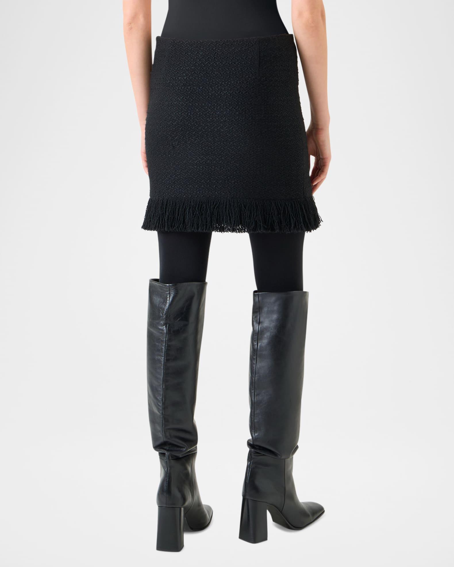 Boucle Tweed Fringed Mini Skirt Product Image