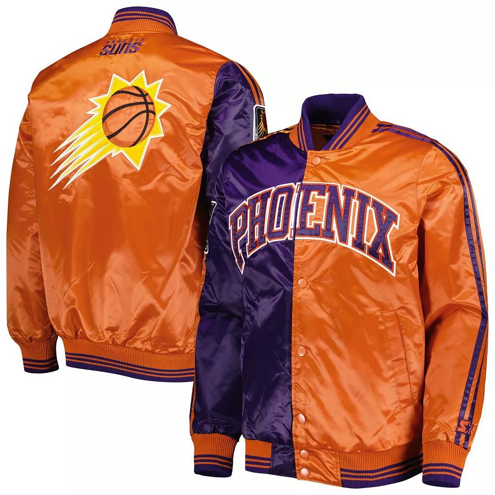 Men's Starter Purple/Orange Phoenix Suns Fast Break Satin Full-Snap Jacket,  Product Image