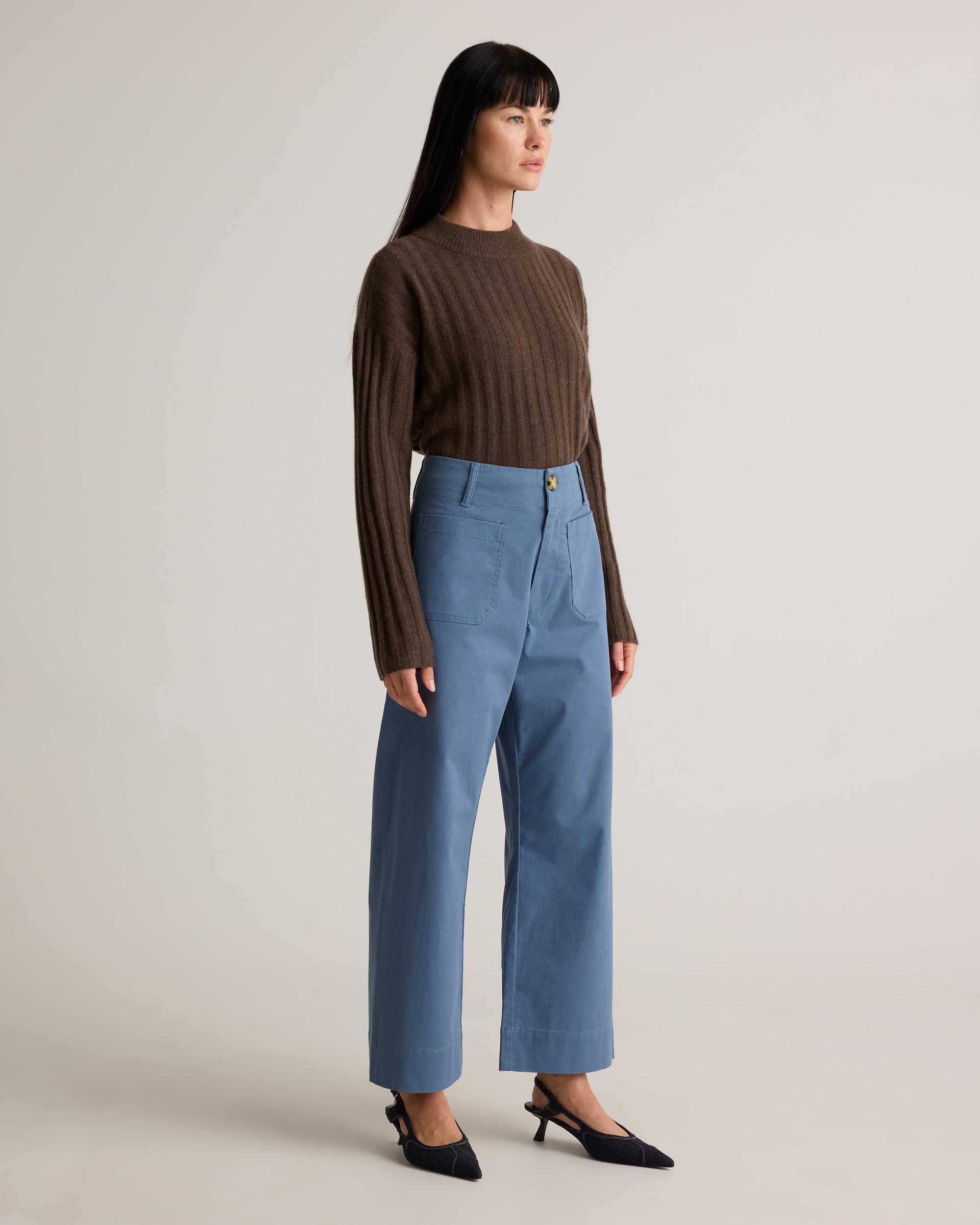 Quince | Women's Organic Stretch Cotton Chino Cropped Wide Leg Pants Organic Cotton Product Image