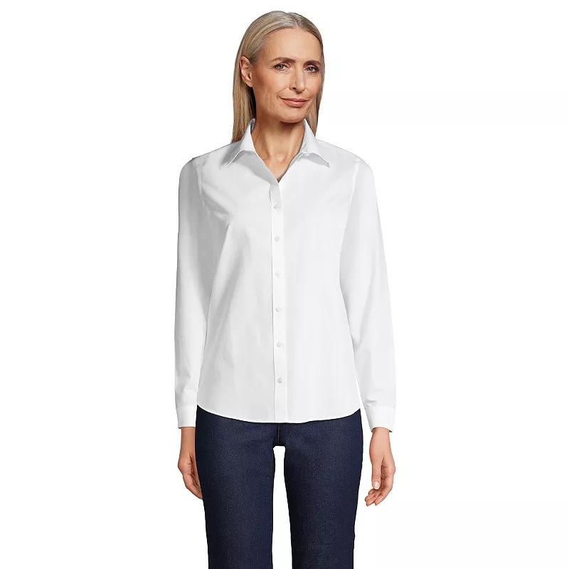 Women's Lands' End No-Iron Long Sleeve Supima Cotton Shirt,  Product Image