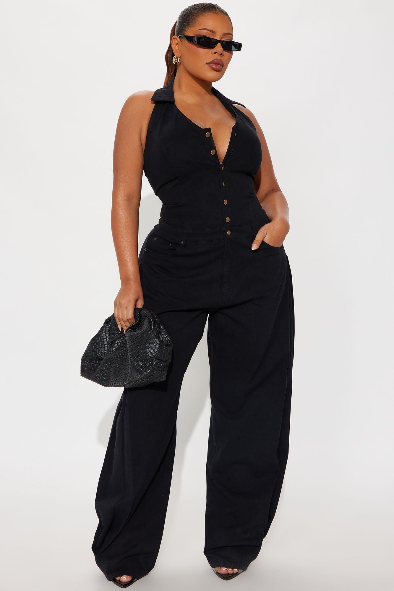 Alexis Barrel Leg Jumpsuit - Black Product Image
