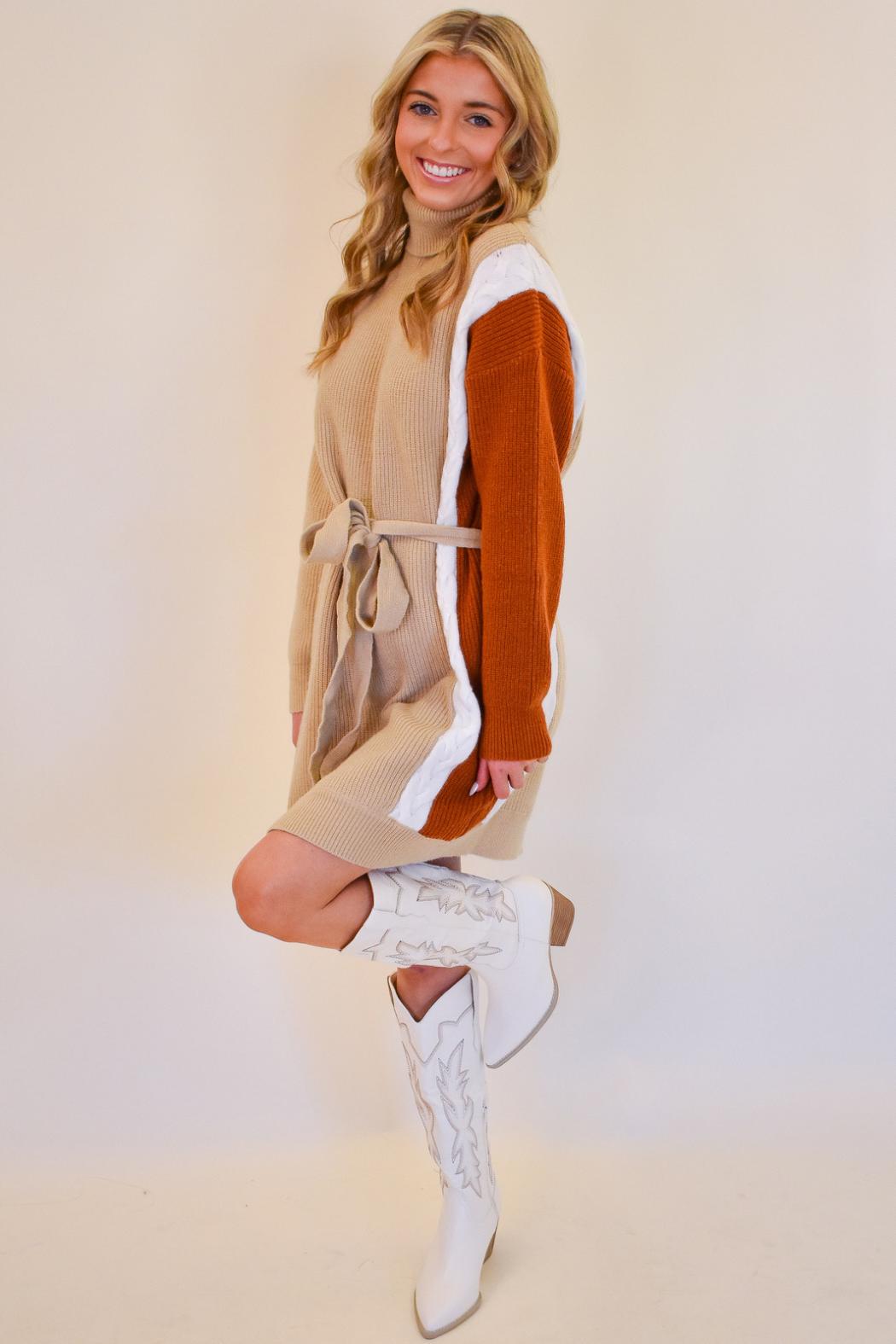 Color Block Sweater Dress Product Image