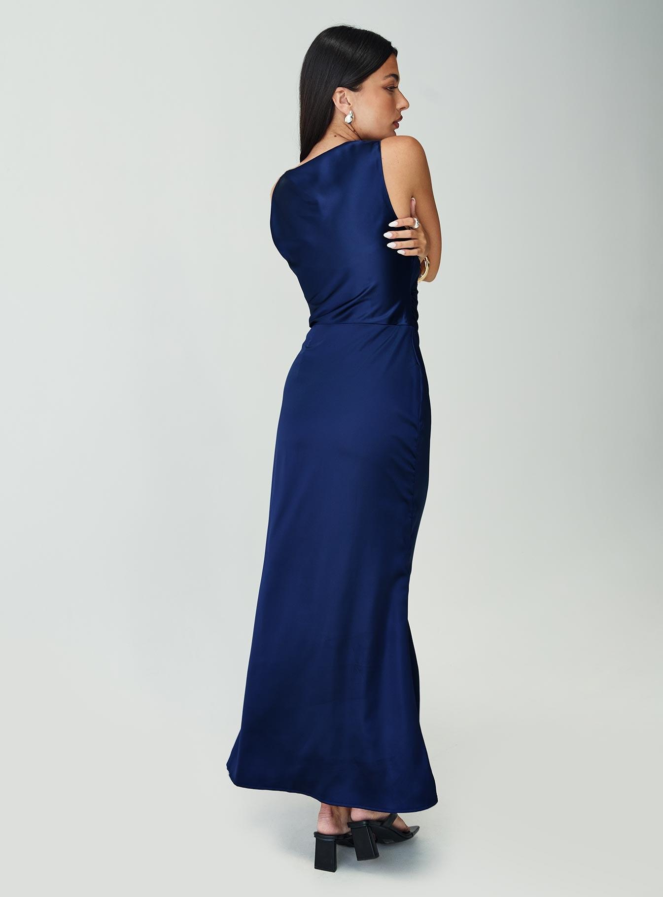Soprano Plunge Maxi Dress Navy Product Image