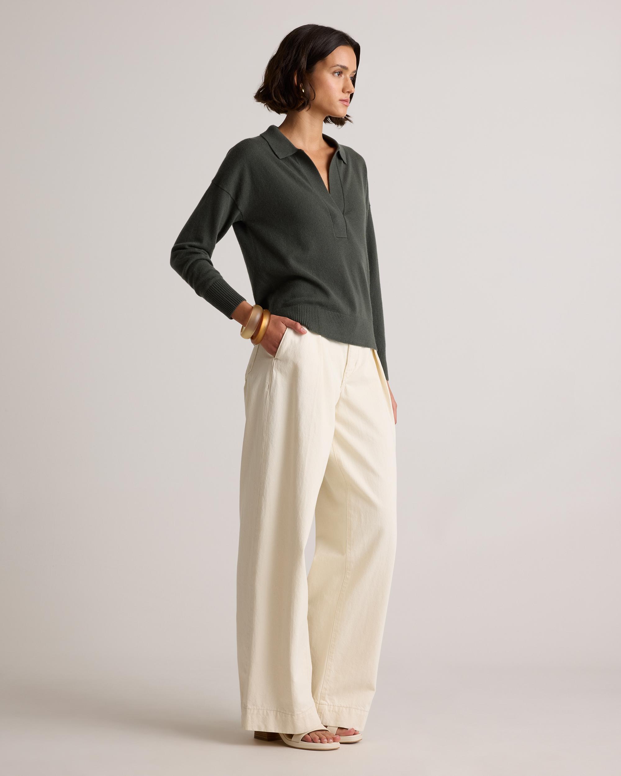 Quince | Women's Mongolian Cashmere Polo Sweater Product Image