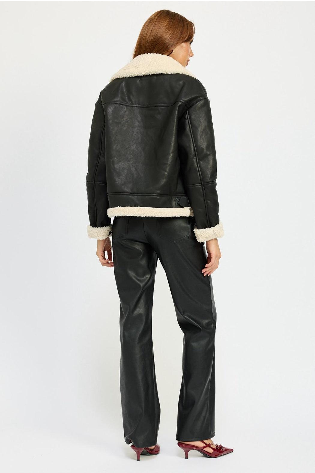 Shearling Moto Jacket Product Image