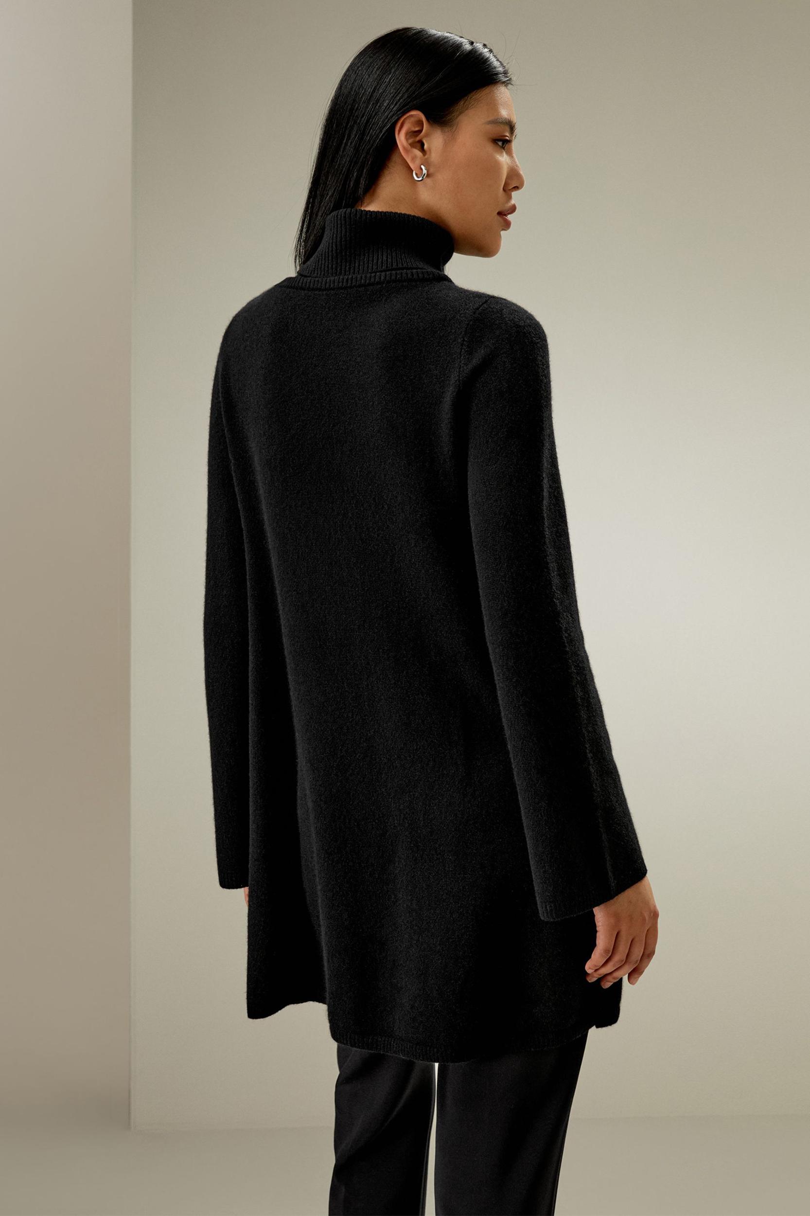 LILYSILK Long Cashmere Jumper Womens - Black Premium Cashmere - Comfortable A-Line Jumpers M Product Image