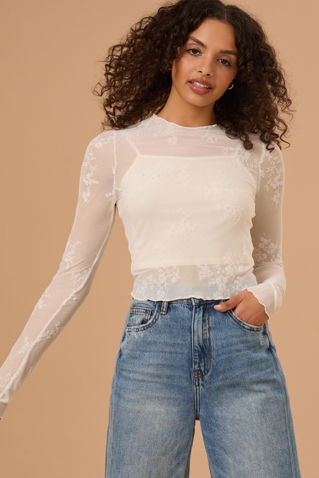 Catalina Floral Mesh Top Product Image