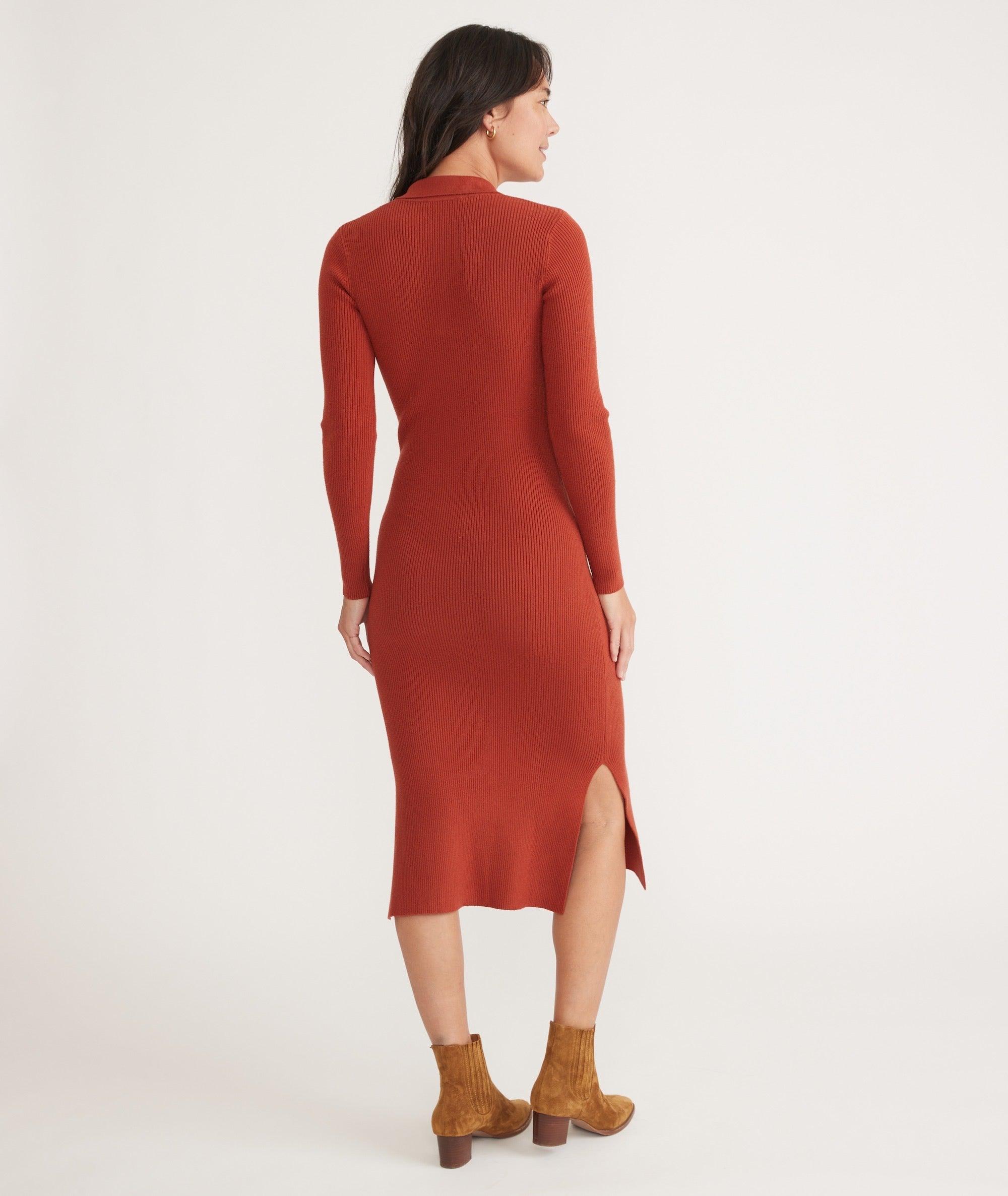 Lexi Rib Long Sleeve Sweater Polo Dress Product Image