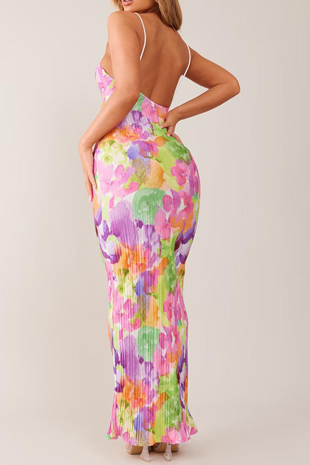 Backless Printed Maxi Cami Dress Product Image