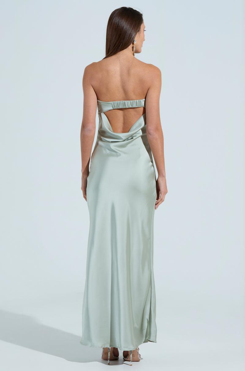 THE ONE THAT GOT AWAY SATIN MIDI DRESS Product Image