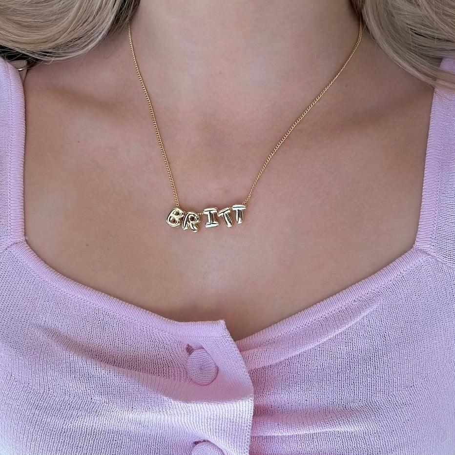 Custom/Personalized Bubble Letter Name Necklace Product Image