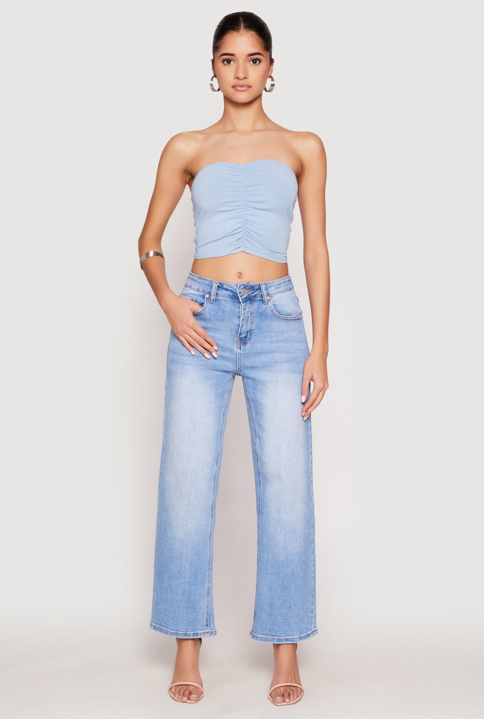 Womens Ruched Front Tube Top Product Image