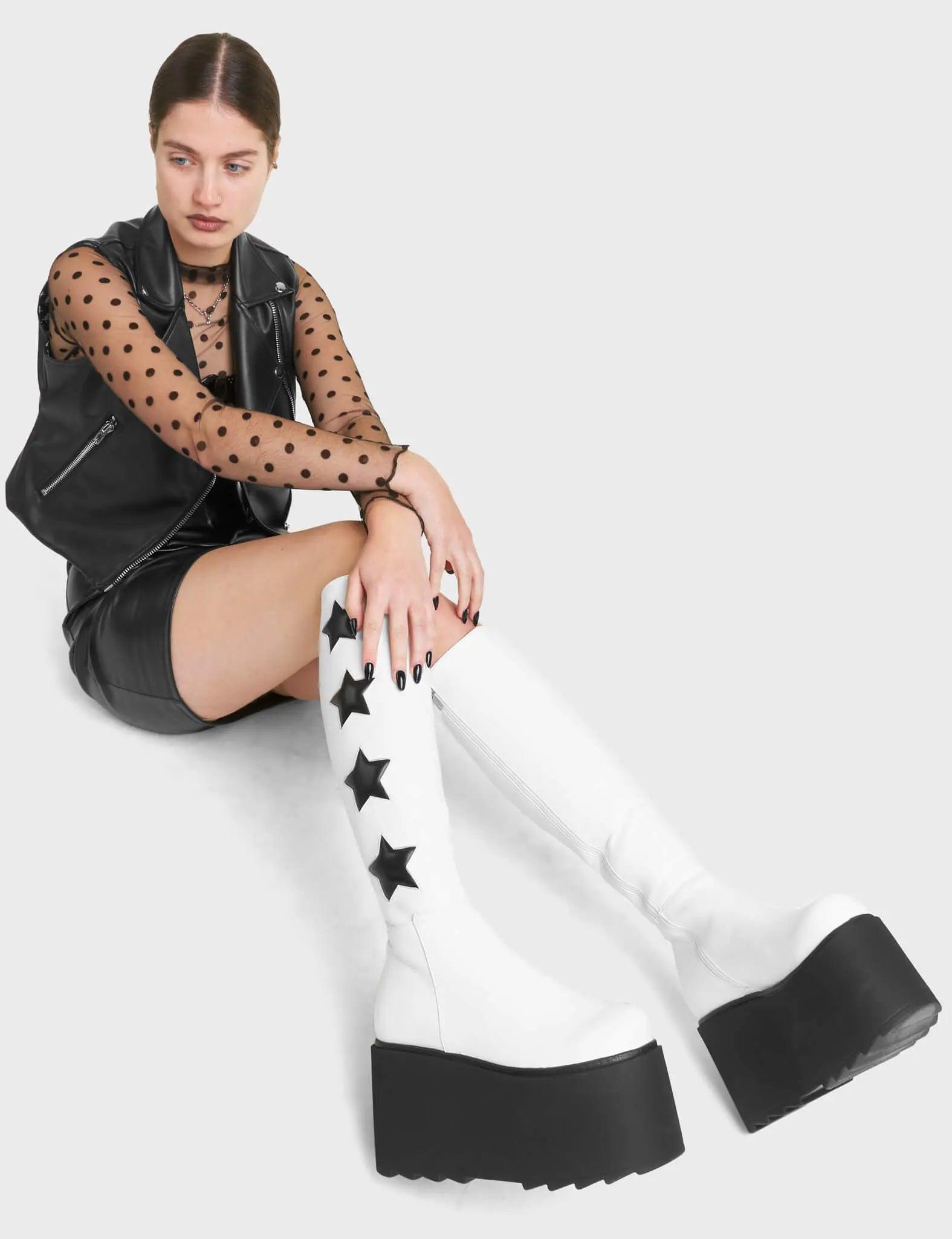 Extraterrestrial Platform Knee High Boots Product Image