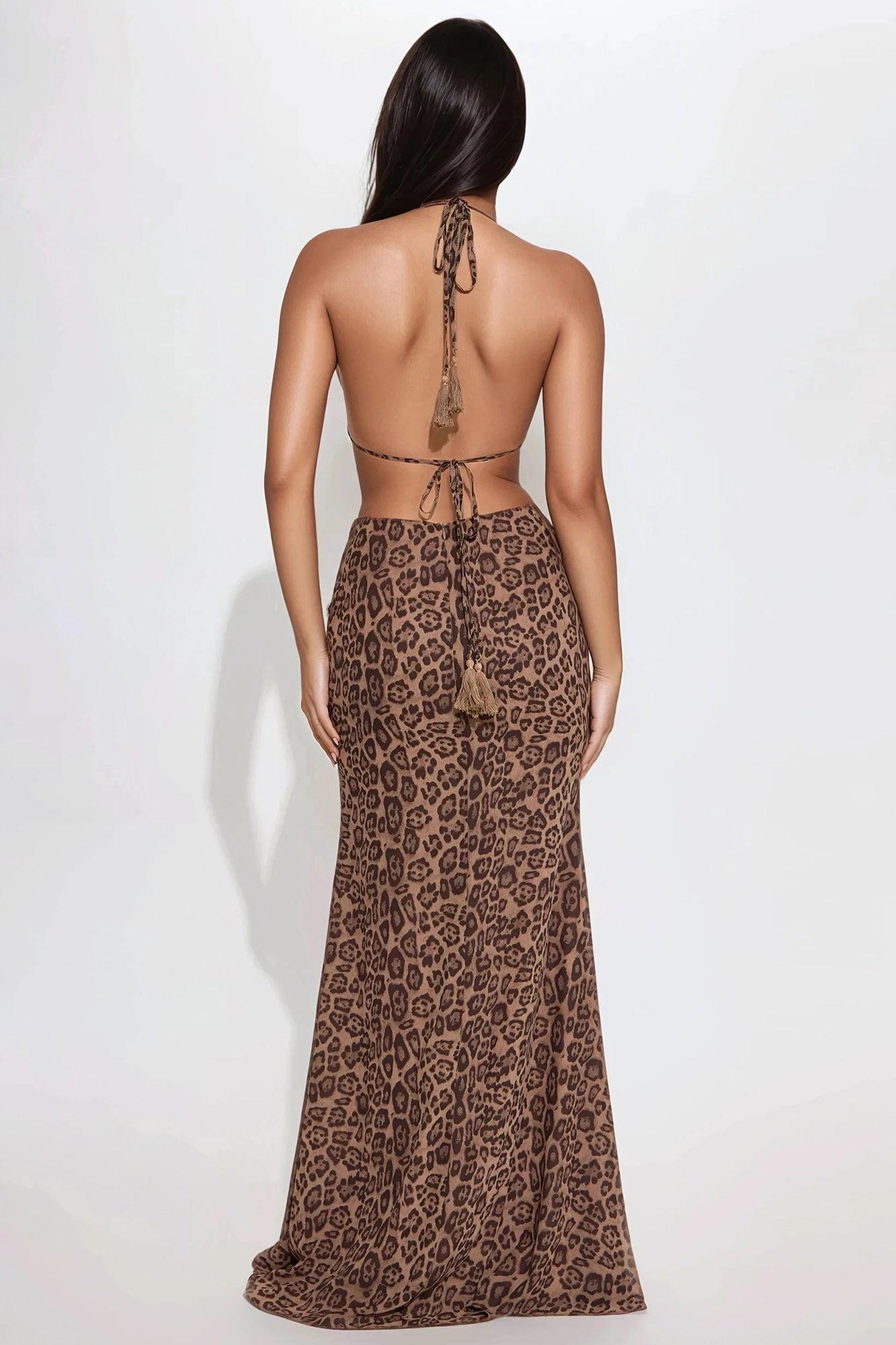 Raina Leopard Maxi Dress - Leopard Product Image