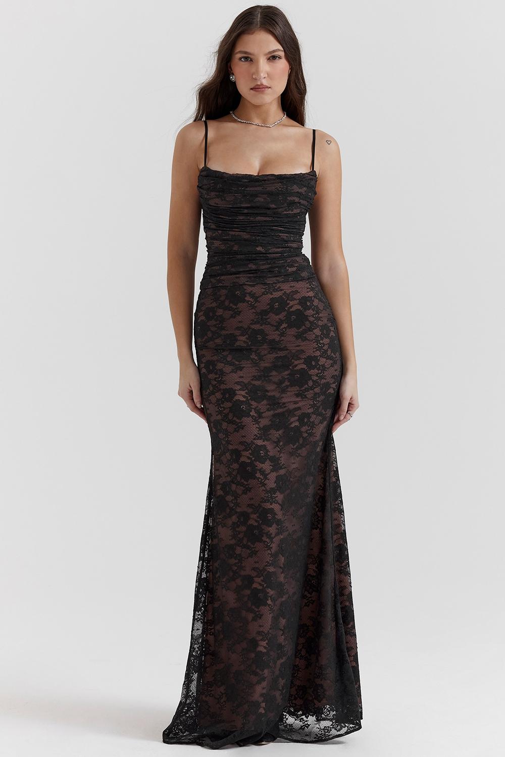 Artemis  black lace maxi dress Product Image