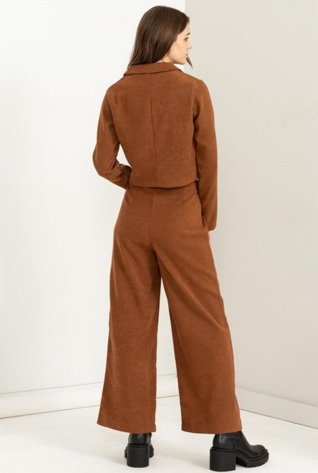 Cropped Blazer and Pants Two-Piece Set Product Image