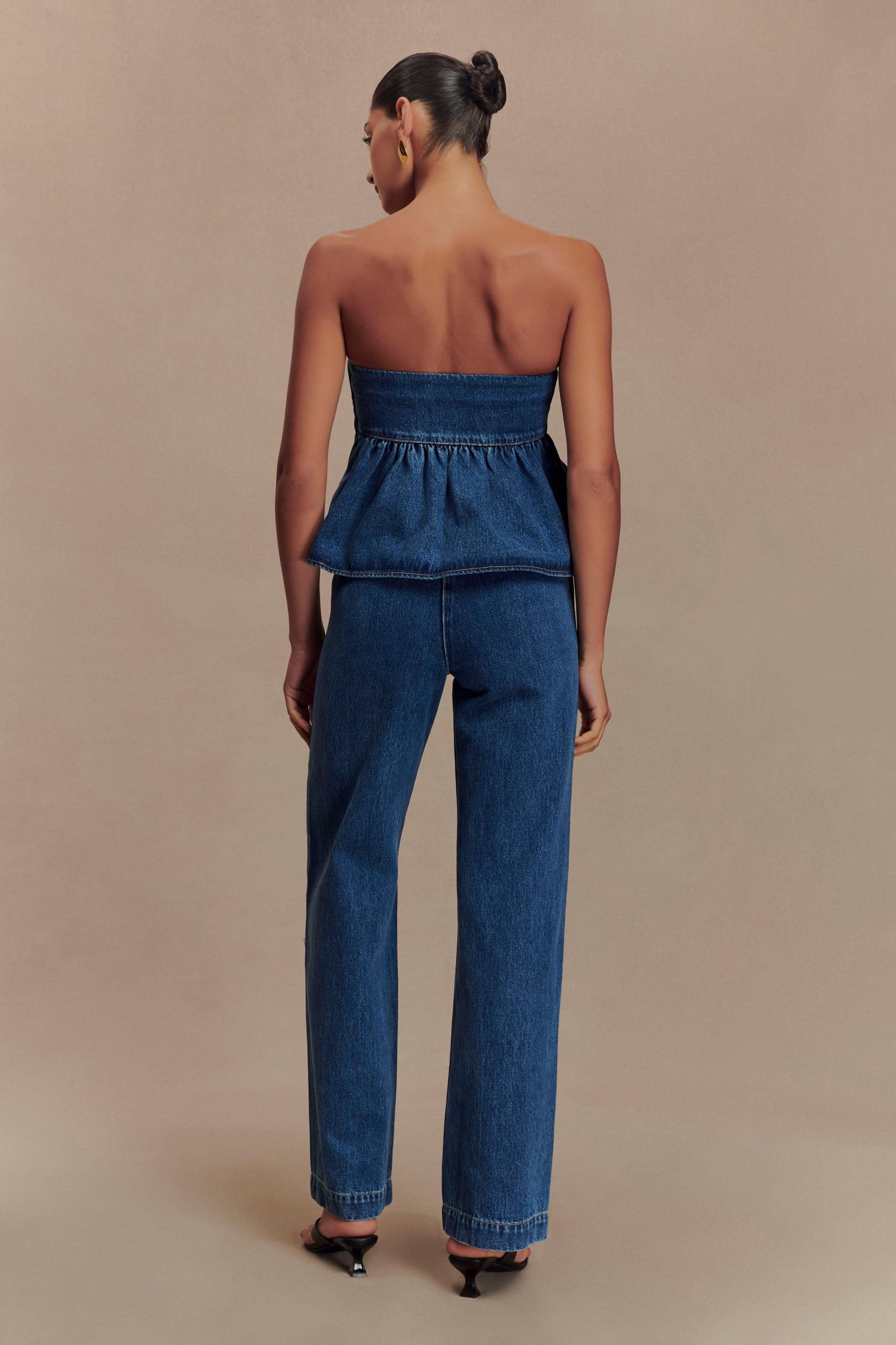 Rayne Wide Leg Denim Jeans - 90'S Blue Product Image