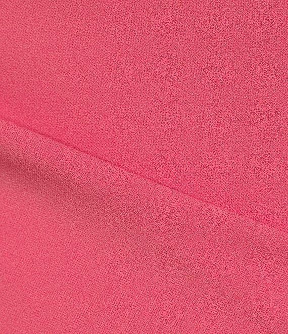 Maggy London Mock Neck Short Sleeve Draped Midi Sheath Dress Product Image