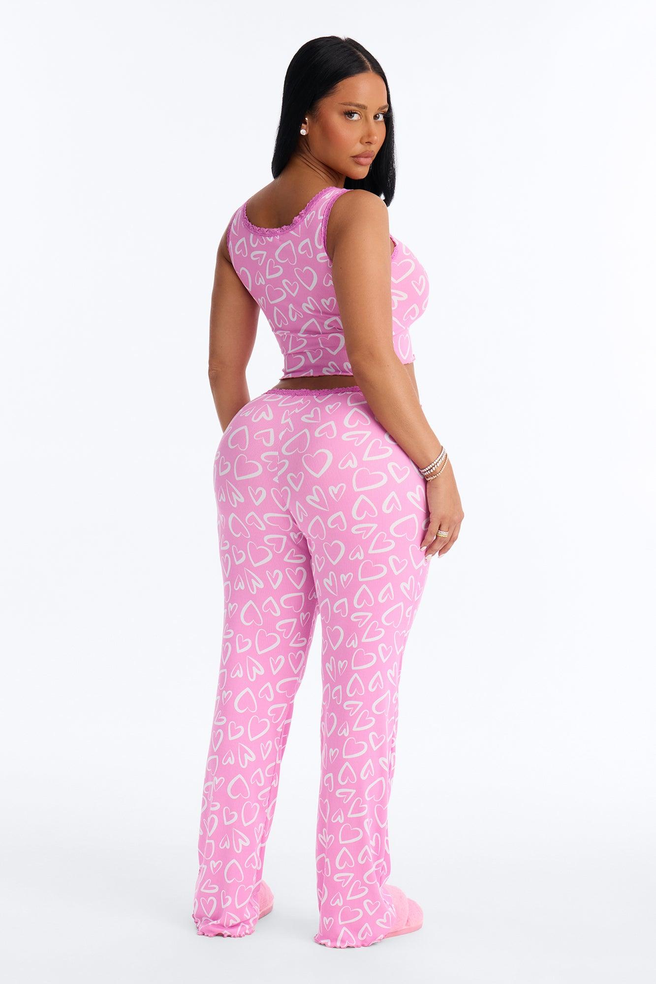 Love All Around Me PJ Pant Set - Pink/combo Female Product Image